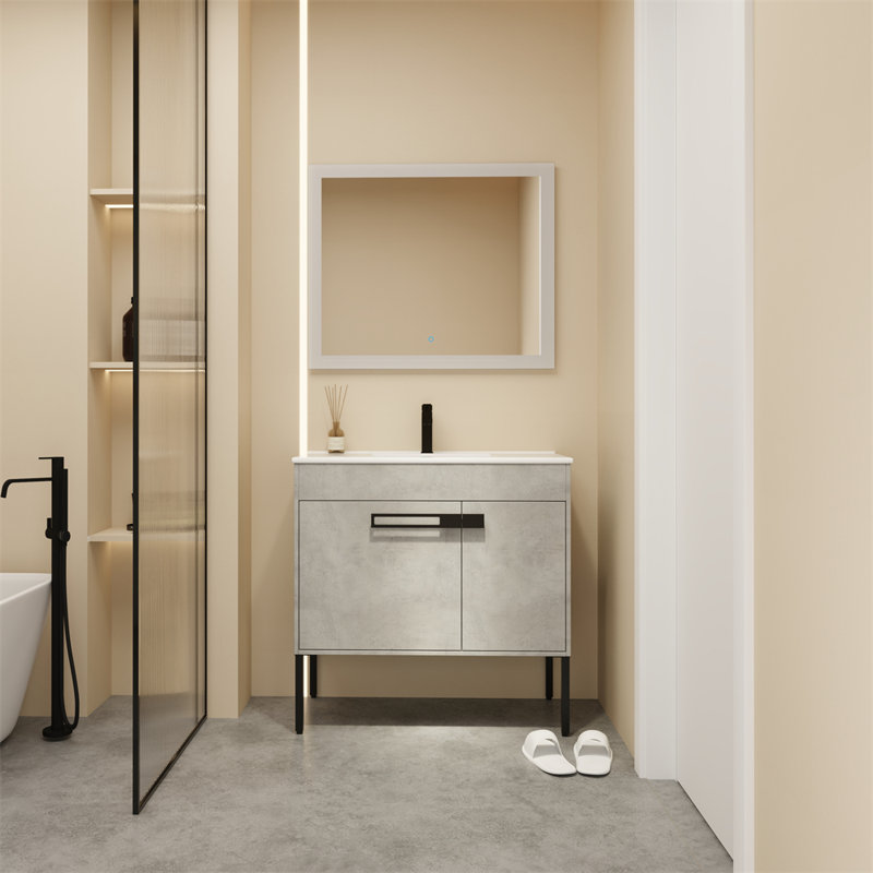 35.43'' Single Bathroom Vanity Base Only, Gray