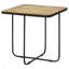 Table d'appoint en travertin et noir, table d'appoint contemporaine