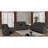 Charcoal Upholstered Padded Arm Reclining Sofa