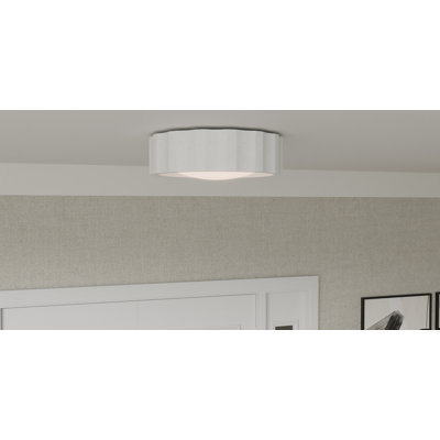 Diaja 2-Light Textured White Flush Mount Light