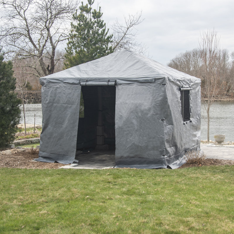 Sojag Grey Polyethylene Plastic Screen for Gazebo, 120.8' H x 144.4' W x 169.2' D