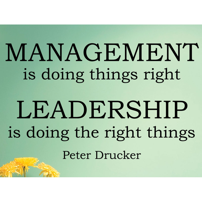 Décalcomanie murale "management v. leadership" ™