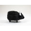 Repose-pieds avec rangement Harry The Buffalo Cow - Repose-pieds noir en fausse fourrure avec rangement caché