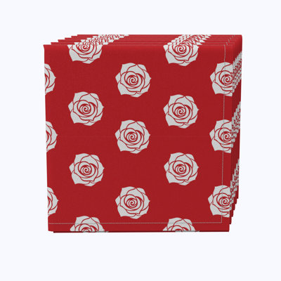 Cotton Twill Floral Square Napkin