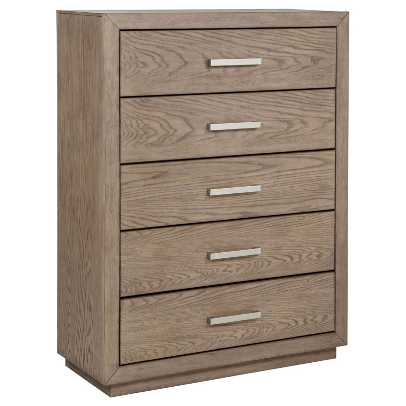 Gursevak 5-Drawer Bedroom Chest Barley Brown