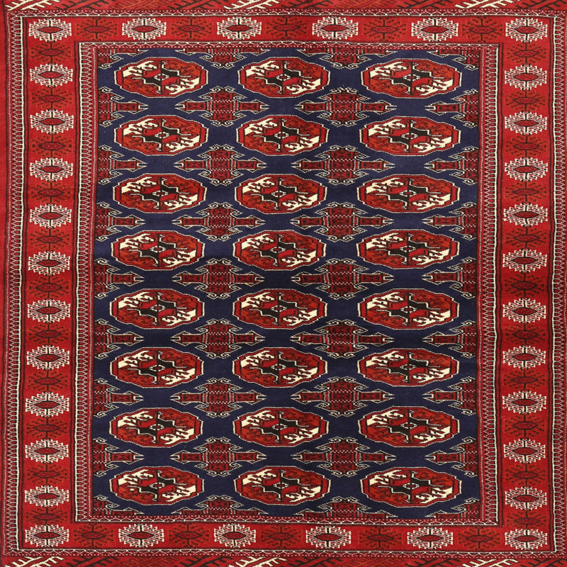 Tapis rouge à motif sud-ouest, Carré 3 pi