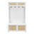 Clothes Hanger Hall Tree Storage Bench Shoe Rack For Entryway, Hall Tree With Bench And Shoe Storage, Hall Tree Entryway Bench With Rattan Door 40.16"W*18.58"D*64.17"H-943505682