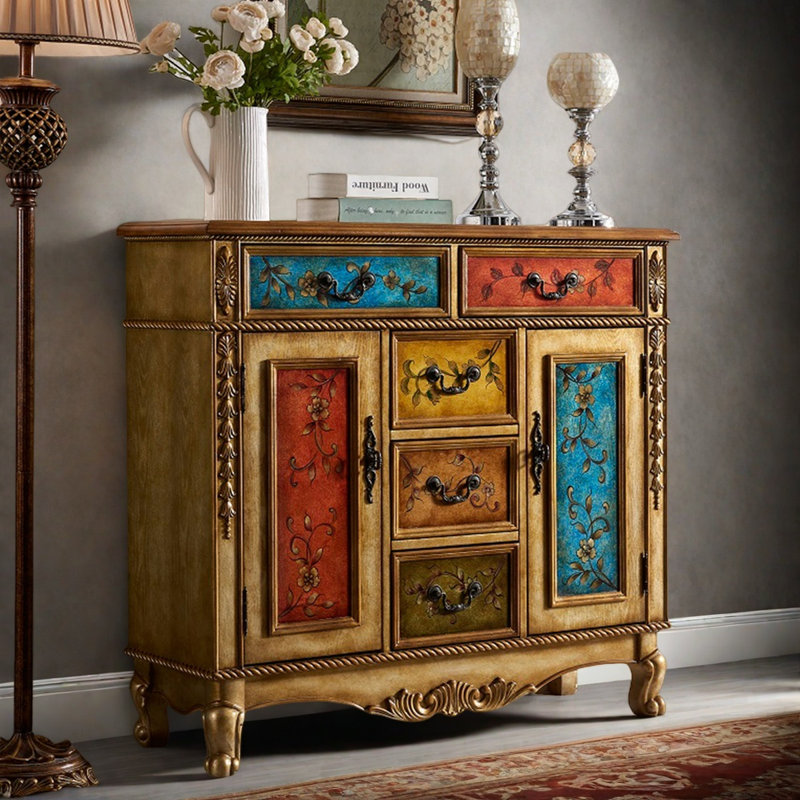 5-Drawer 2-Door Storage Cabinet