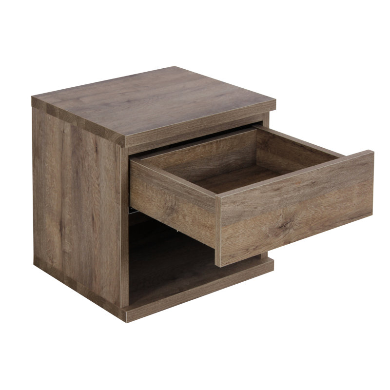 Sibley 40cm W Manufactured Wood Bedside Table, Oak