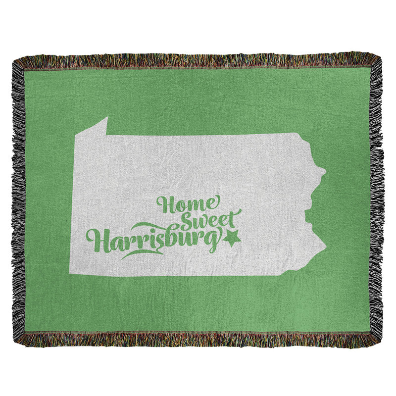 Jeté en coton tissé harrisburg pennsylvanie, l 60 po x L 80 po, Vert