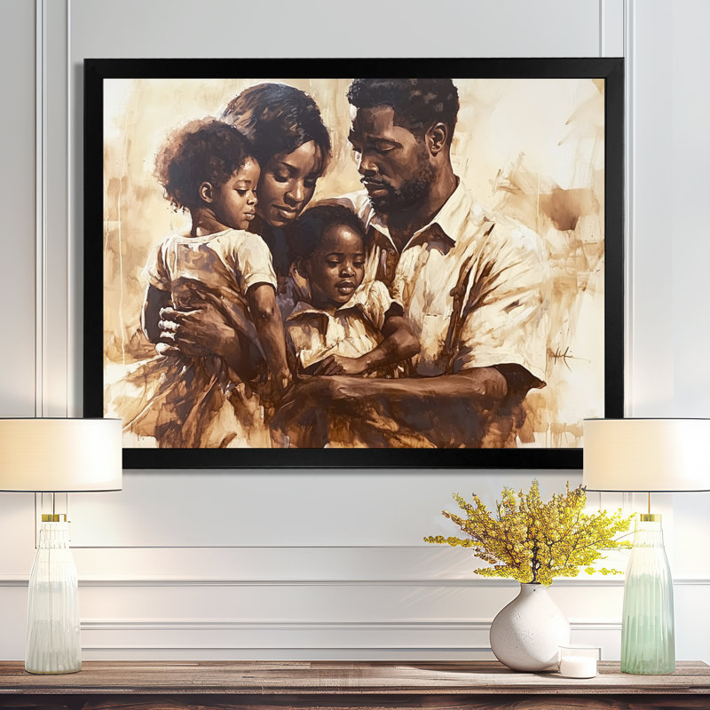 Famille afro-américaine II - art mural afro-américain, Reproduction encadrée d'une seule photo sans pass, Noir