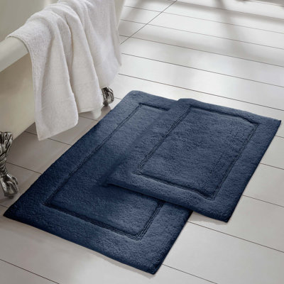 Ensemble de 2 tapis modernes pour salle de bain avec envers antidérapant