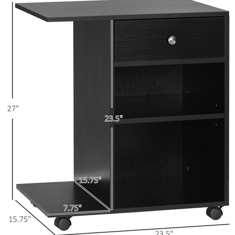 Table réglable pour imprimantes avec tablettes et beaucoup de rangement pour les chargeurs de bureau