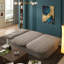 Canapé-lit en velours côtelé de 78,7 po avec couverture à fermeture à glissière intégrée - Canapé-lit convertible avec 2 coussins - Canapé paresseux sans assemblage-1081535353