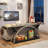 2-Tier Console Table, 70.86" Entryway Table with Half Moon Frame-1428235098
