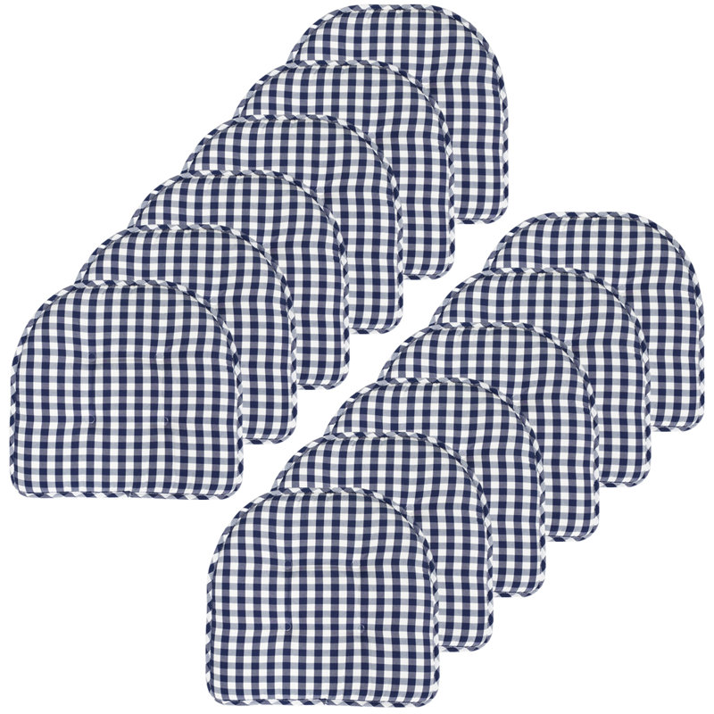 Coussin de coussin d'intérieur antidérapant Buffalo, Bleu marine/blanc, Paquet de 12