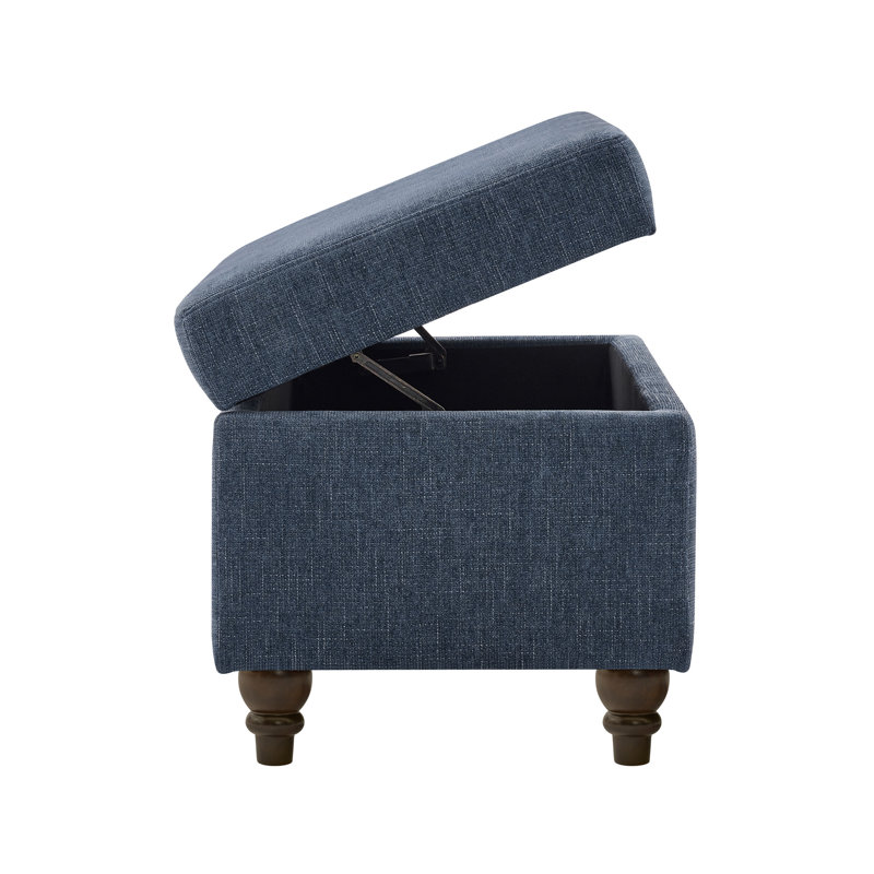 Banc de rangement avec repose-pieds Mercury, Bleu très foncé