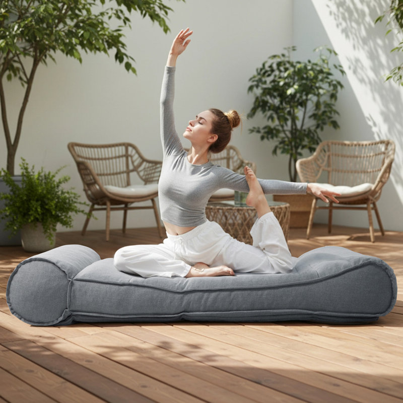 Chaise longue inclinable d'extérieur avec dossier réglable, Gris foncé