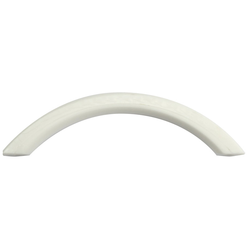White Plastic Arch Cabinet Pull with Mounting Hardware