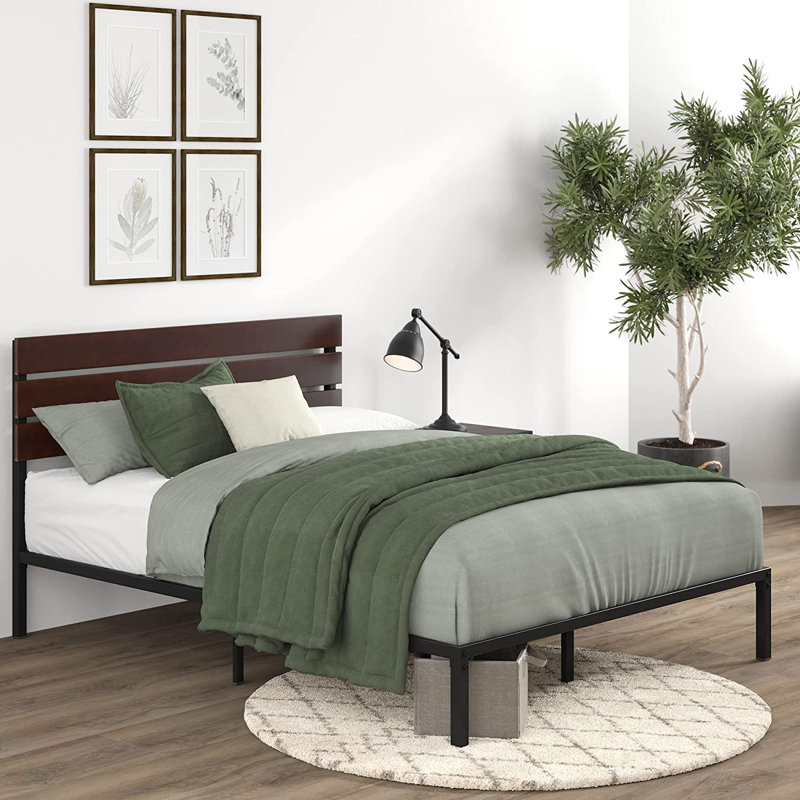 Base de lit plateforme en bambou et métal Zinus Figari, Grand