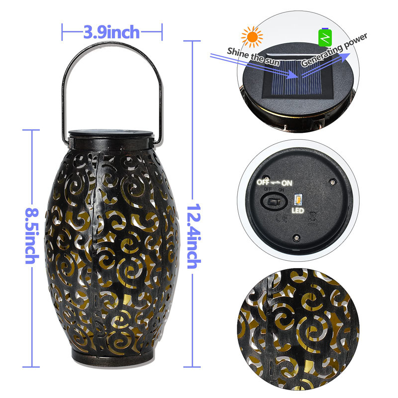 12.4'' Solar Powered Integrated LED Outdoor Lantern