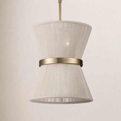 Claretta 2-Light Metal Single Pendant with Cotton Shade