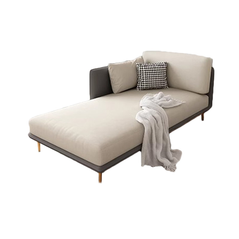 Chaise longue rembourrée spacieuse, Accoudoir à droite (vu de face), Gris