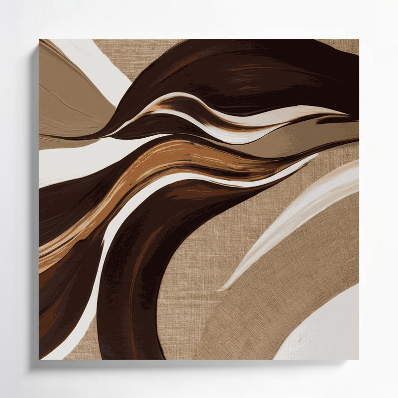 Lyrical Abstraction 24 Brown Canvas Wall Art, 12" H x 12" W