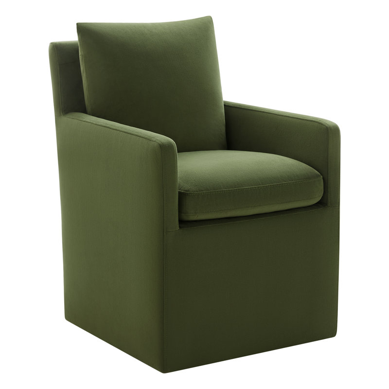 Fauteuil Alayaa, Velours performance vert forêt Bella