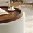 Verve 30'' Modern Round Upholstered Storage Ottoman with Removable Tray Lid and Hidden Storage Compartment-610302850