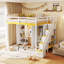 Lit mezzanine double avec escalier de rangement-2067928554