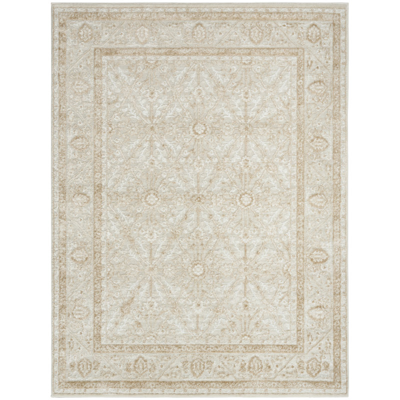 Lafever Cream Beige Vintage Indoor Rug, Rectangle 4' x 6'