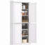 Armoire de rangement de 72,5 po, armoire de cuisine autoportante avec 4 portes et tablettes réglables