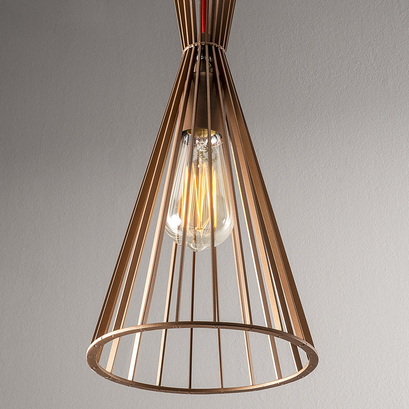 Stunning Copper Chandelier, 20 cm Diameter x 53.5 inches Height | Industrial Iron Body, E 27 Socket, Max 40 W | Modern Glam Lighting for Home, Dining Room, Kitchen | Elegant Design with 35.4 inches Cable Length