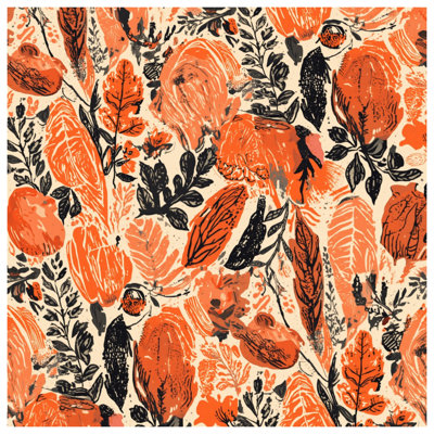 Édredon à feuilles orange