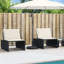 Base de parasol Vidaxl noir PE et béton rond contemporain