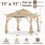 Extérieur 11 pi. L 11 pi. D Pavillon de jardin escamotable en métal-64890839