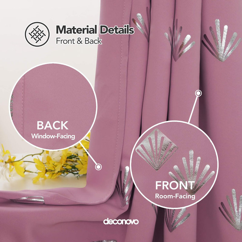 Blackout Curtain Pair, 140cm Wide x 290cm Drop, Dark Pink