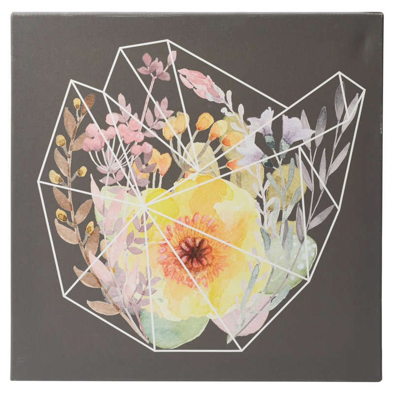 «Words to Grow By Flowering Polygon», reproduction d'art sur toile tendue, H 26 po x l 26 po x P 1,5 po