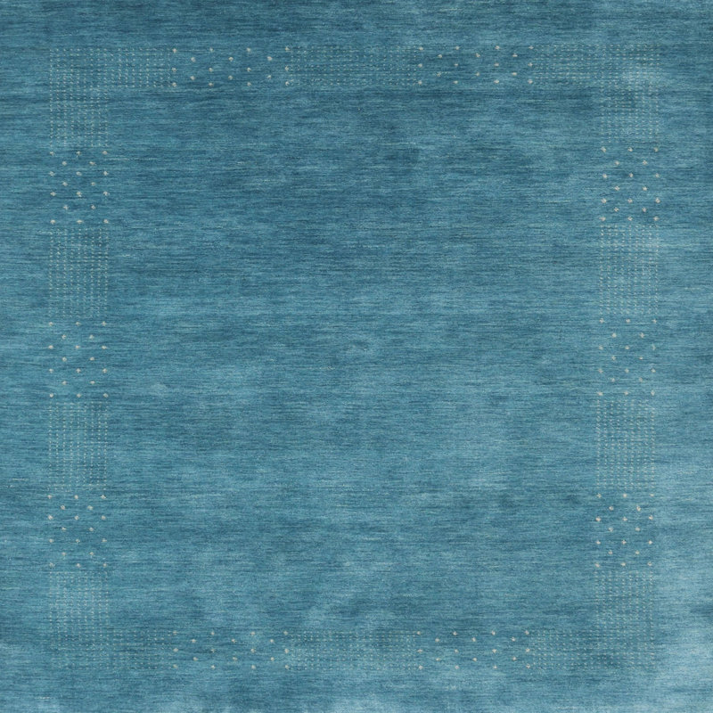 Tapis de zone bleu contemporain, Carré 3 pi