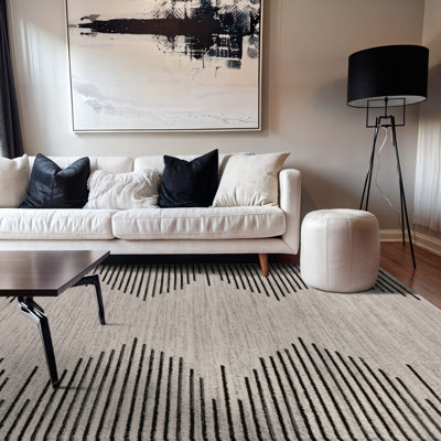 Damarcus Geometric Cream/Black/Gray Area Rug