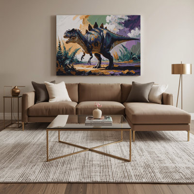 «Dinosaur Ankylosaurus», art mural sur toile mauve
