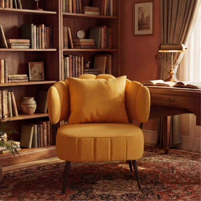 Fauteuil décoratif avec coussin d'assise à ressorts et housse, fauteuil de baignoire en chenille, fauteuil de canapé moderne et confortable, idéal pour la lecture dans les petites chambres