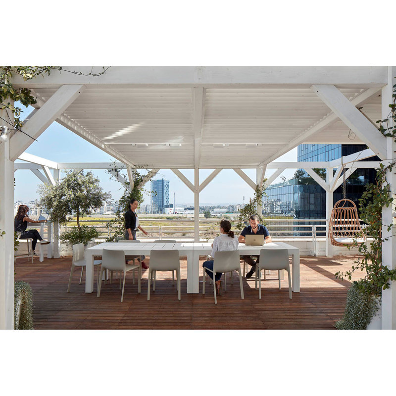 Jut Plastic/Resin Dining Table, White, 180x90x75
