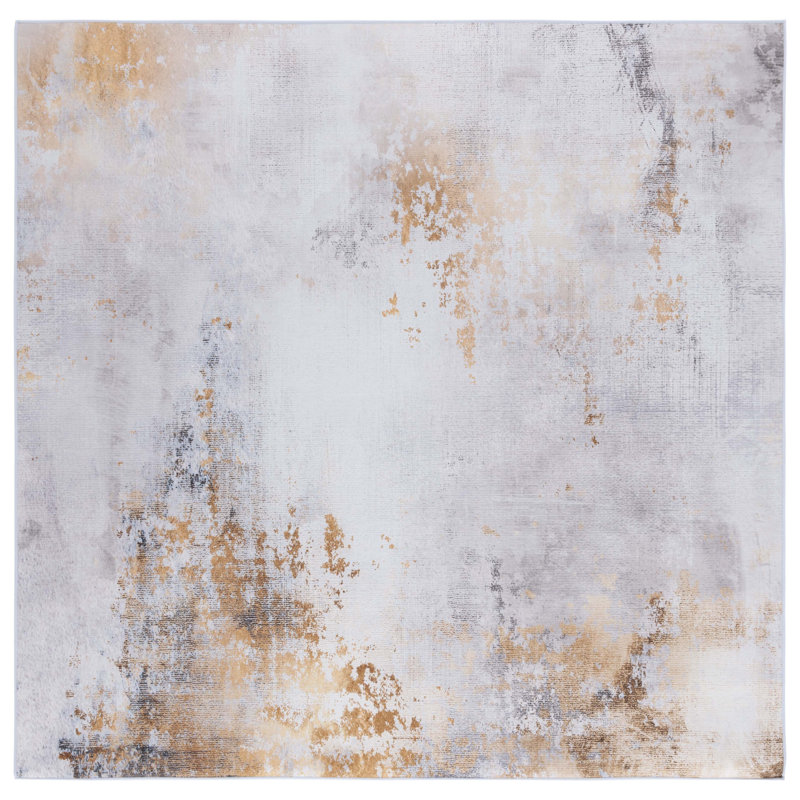 Tacoma Performance Machine Washable Abstract Rug, Square 6'