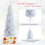 Arbre de Noël artificiel à forme allongée 6 pi avec support en métal, blanc