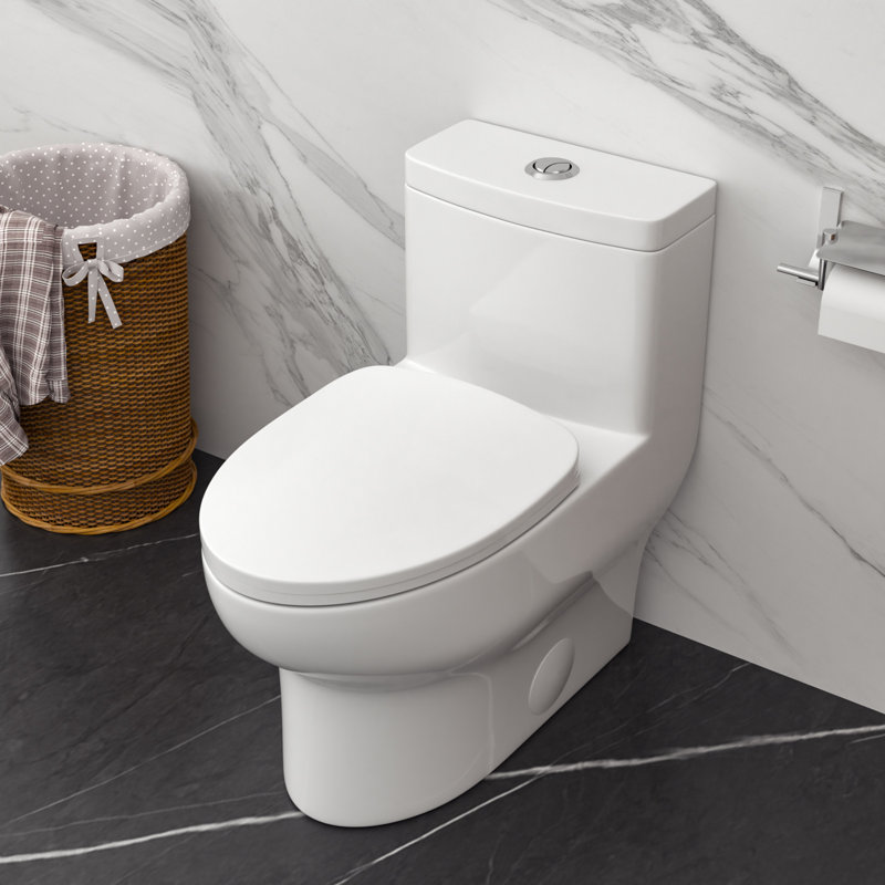 Toilette allongée une pièce à double chasse au plancher 1,16 / GPF Lordear (siège inclus)