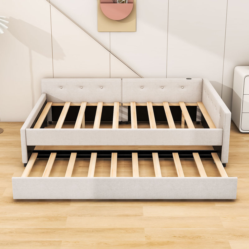 Lit plateforme tapissier Aarah, Double