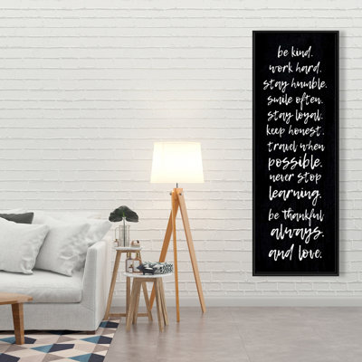 Toile encadrée «Be Kind Work Hard Stay Humble» | Décoration intérieure