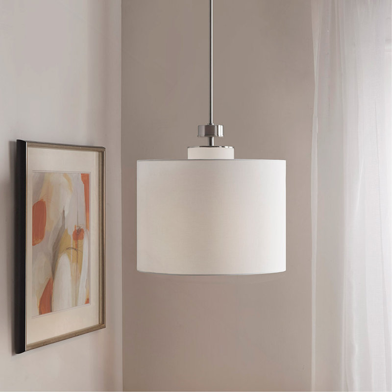 Luminaire suspendu en métal avec abat-jour tambour
